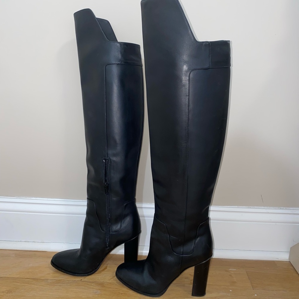 Vince Over the Knee Black Leather Boots
